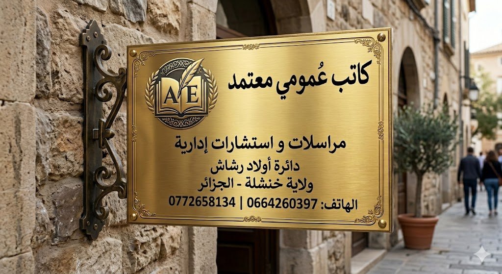 كاتب عمومي معتمد و محترف *خبرة 27*